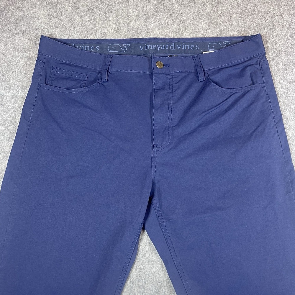 Vineyard Vines Performance Golf Stretch Comfort Blue Pants Mens 36x30 5-Pocket - Picture 2 of 10